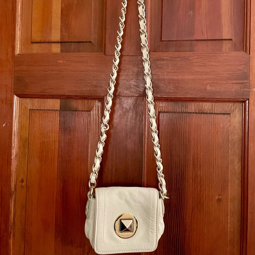 Kate Spade chunky chain mini ivory leather bag